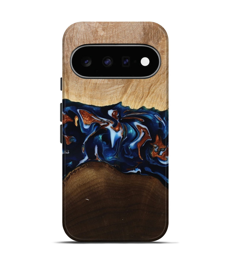 Pixel 11 Wood Live Edge Phone Case - Jeromy (Teal & Gold, 809797)