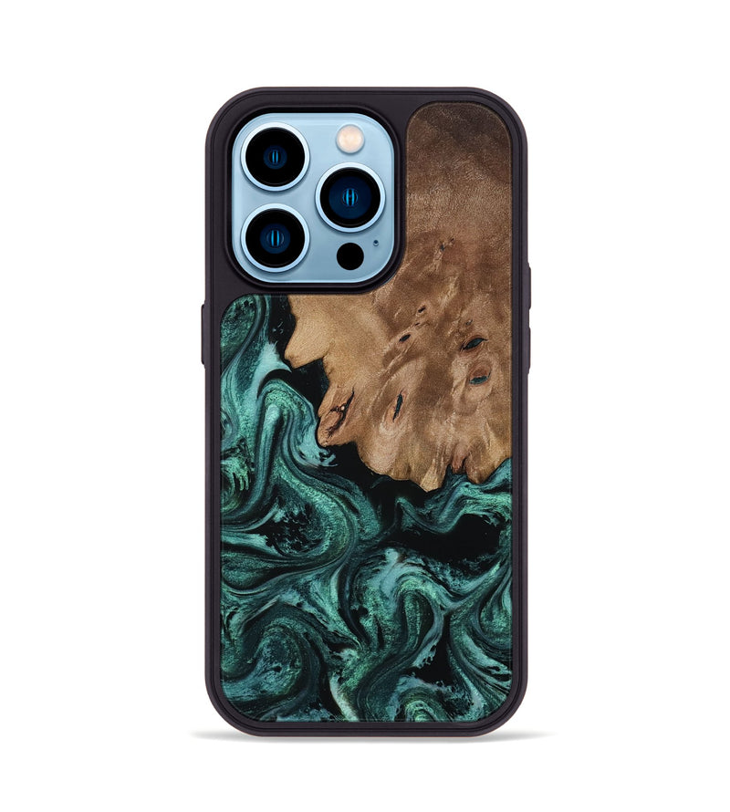 iPhone 14 Pro Wood Phone Case - Marci (Green, 809804)