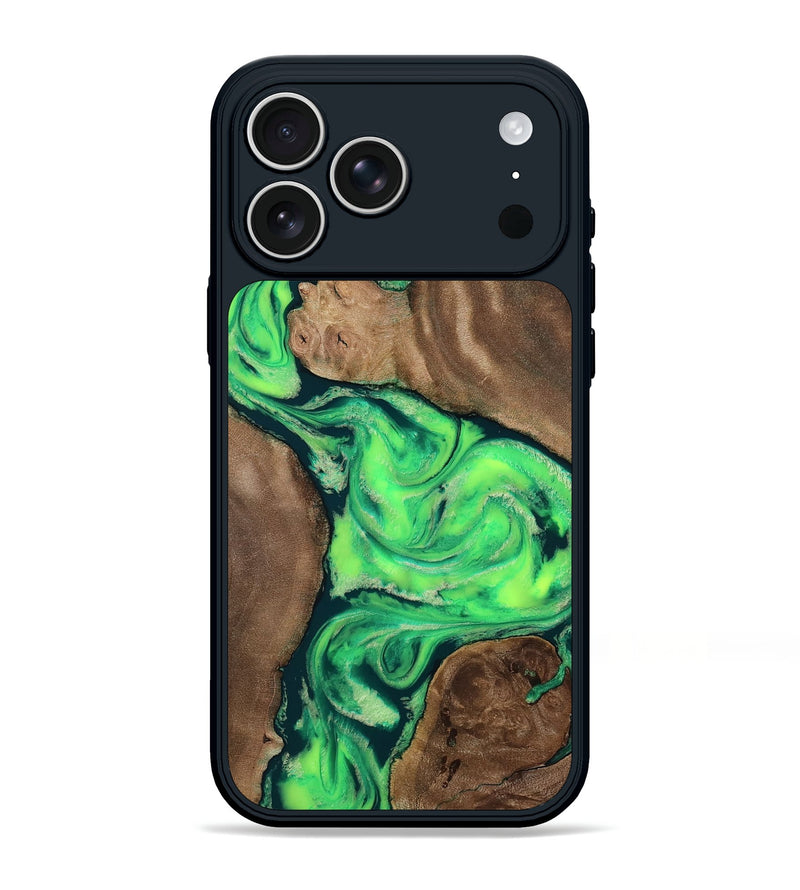 iPhone 17 Pro Max Wood Phone Case - Lena (Green, 809805)