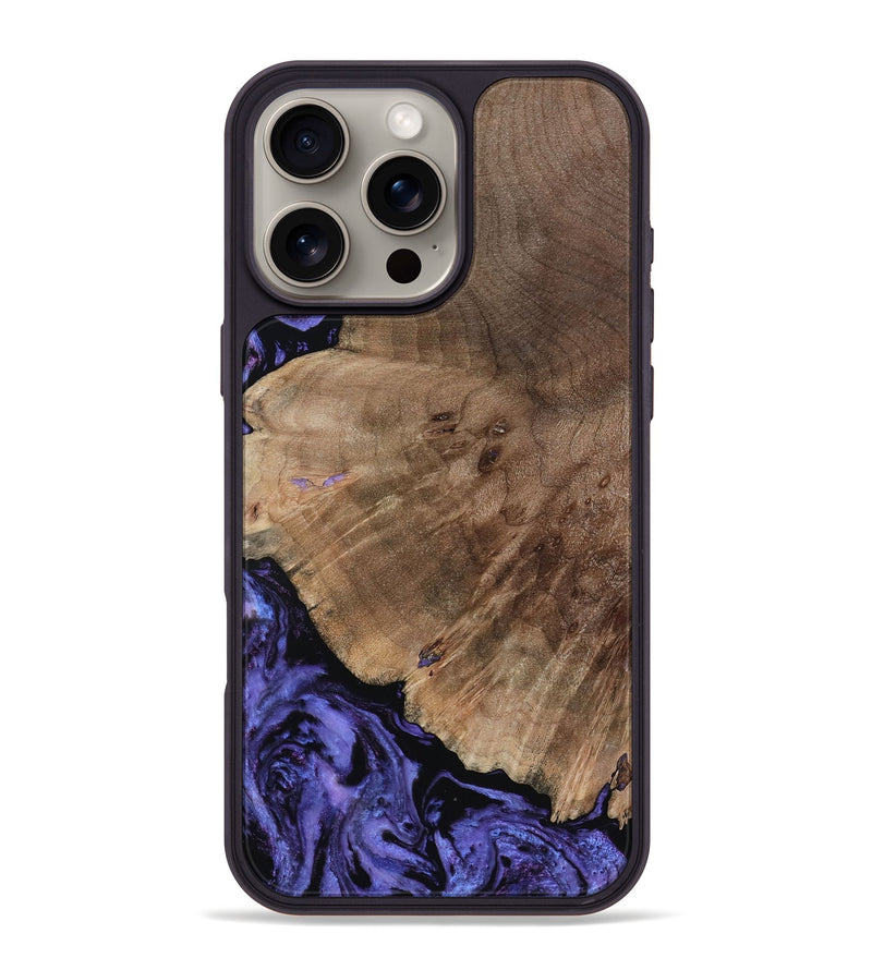 iPhone 16 Pro Max Wood Phone Case - Hans (Purple, 809819)