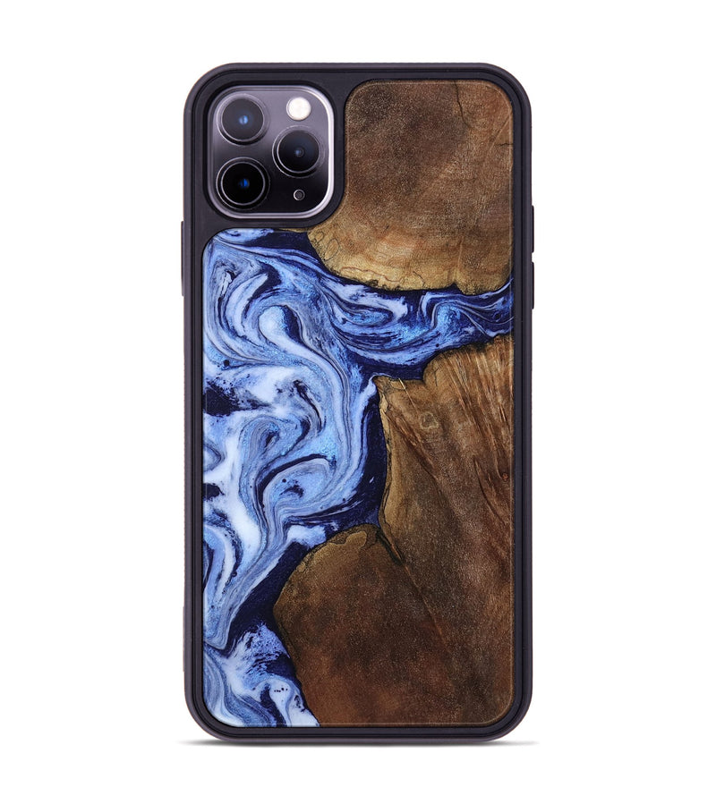 iPhone 11 Pro Max Wood Phone Case - Kellie (Blue, 809828)