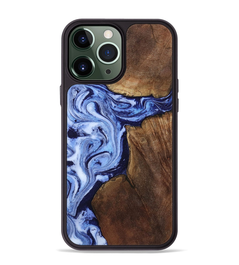 iPhone 13 Pro Max Wood Phone Case - Kellie (Blue, 809828)