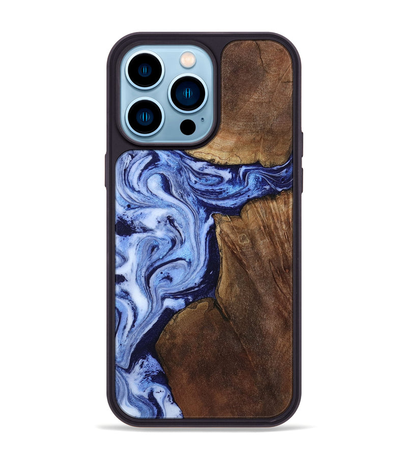 iPhone 14 Pro Max Wood Phone Case - Kellie (Blue, 809828)