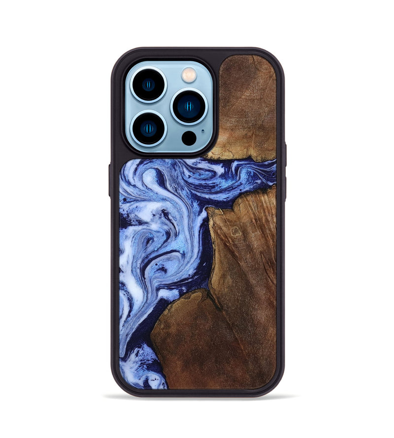 iPhone 14 Pro Wood Phone Case - Kellie (Blue, 809828)