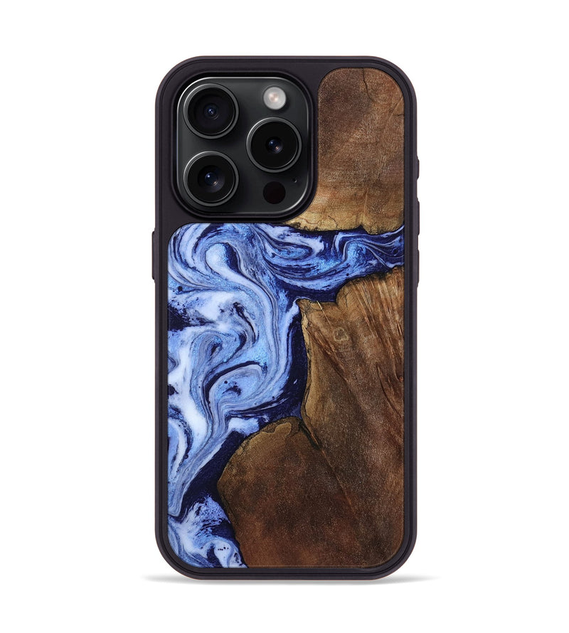 iPhone 15 Pro Wood Phone Case - Kellie (Blue, 809828)