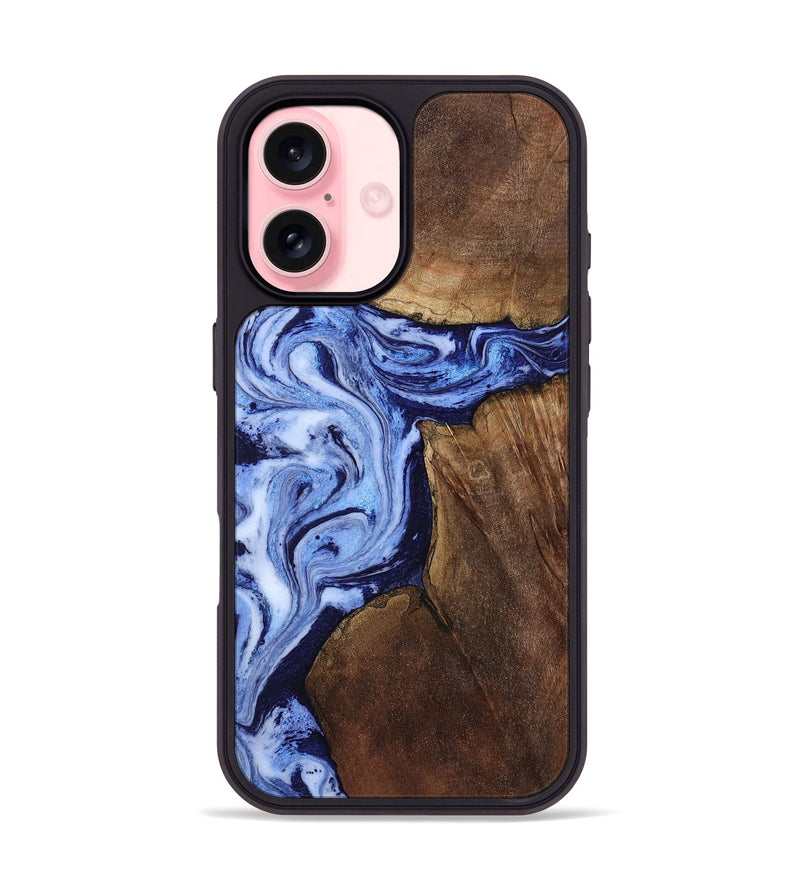 iPhone 16 Wood Phone Case - Kellie (Blue, 809828)