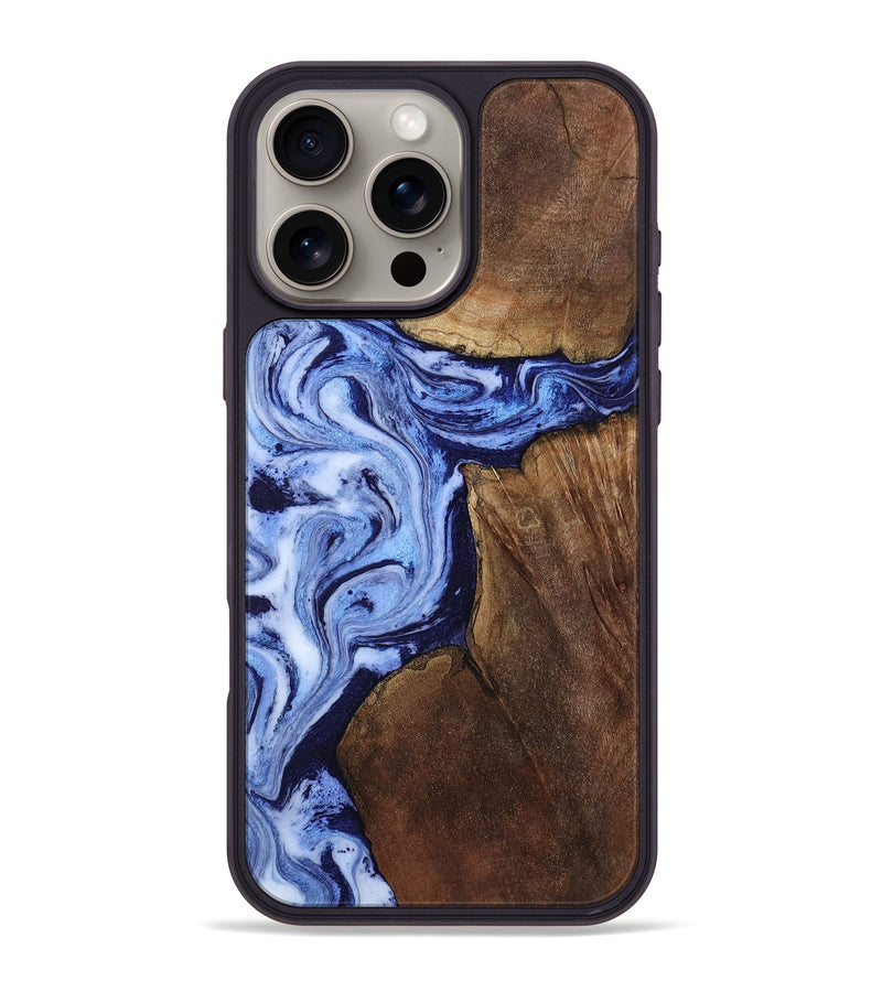 iPhone 16 Pro Max Wood Phone Case - Kellie (Blue, 809828)