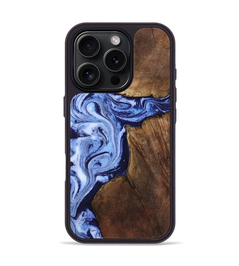iPhone 16 Pro Wood Phone Case - Kellie (Blue, 809828)