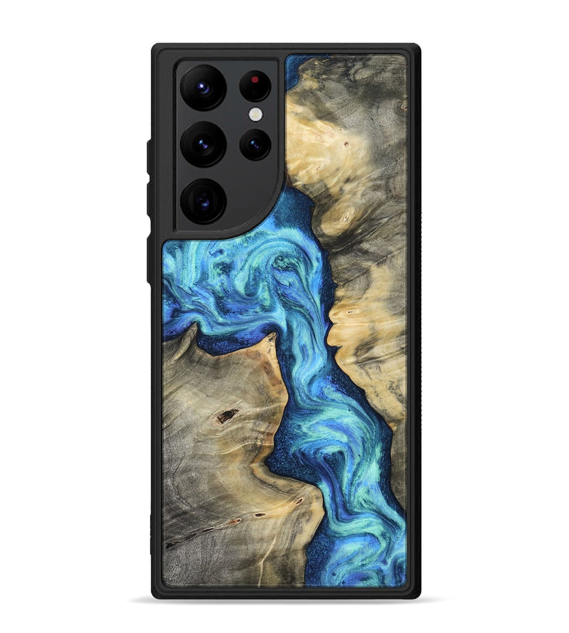 Galaxy S22 Ultra Wood Phone Case - Brionna (Blue, 809839)