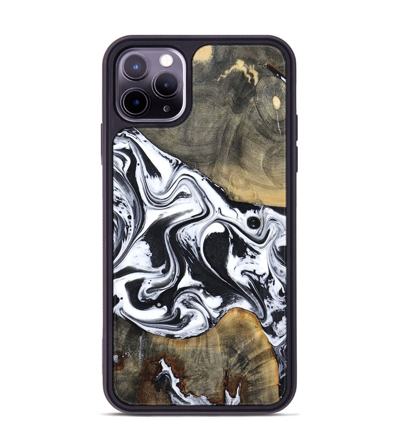 iPhone 11 Pro Max Wood Phone Case - Lorrie (Black & White, 809894)