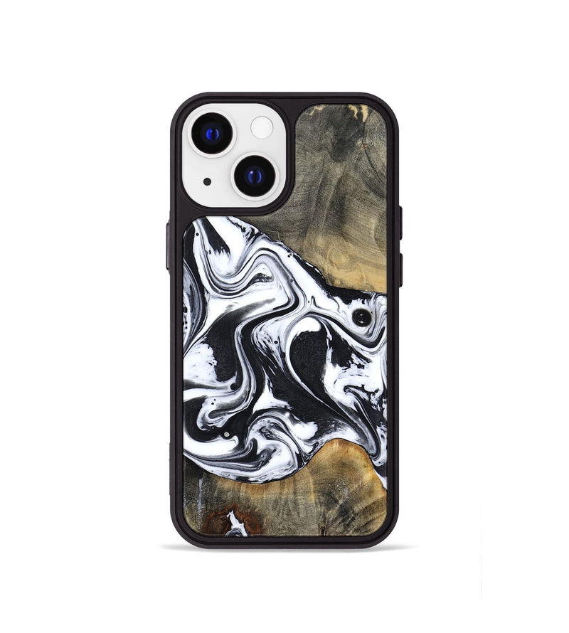 iPhone 13 mini Wood Phone Case - Lorrie (Black & White, 809894)