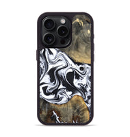 iPhone 15 Pro Wood Phone Case - Lorrie (Black & White, 809894)