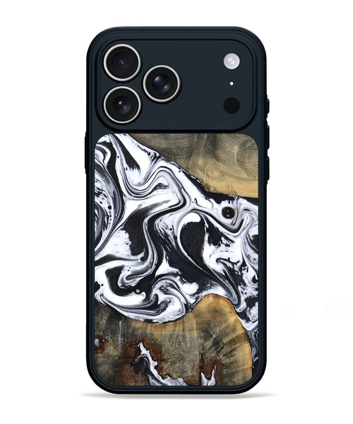 iPhone 17 Pro Max Wood Phone Case - Lorrie (Black & White, 809894)