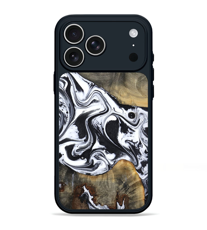iPhone 17 Pro Max Wood Phone Case - Lorrie (Black & White, 809894)