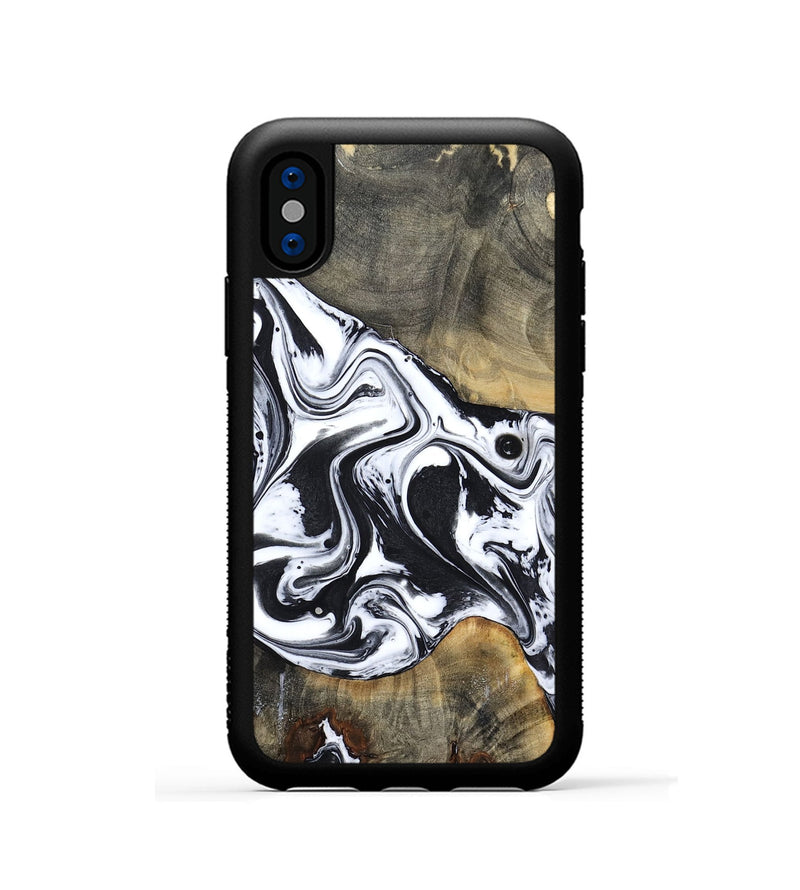 iPhone Xs Wood Phone Case - Lorrie (Black & White, 809894)