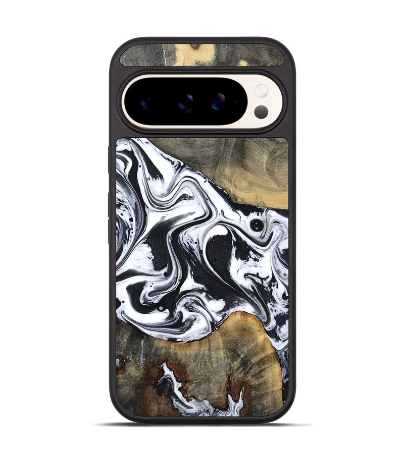 Pixel 9 Pro Wood Phone Case - Lorrie (Black & White, 809894)