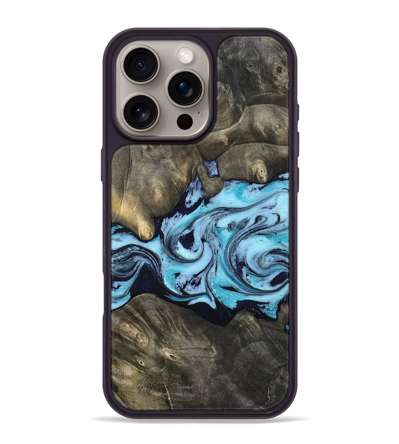 iPhone 16 Pro Max Wood Phone Case - Dannie (Blue, 809937)