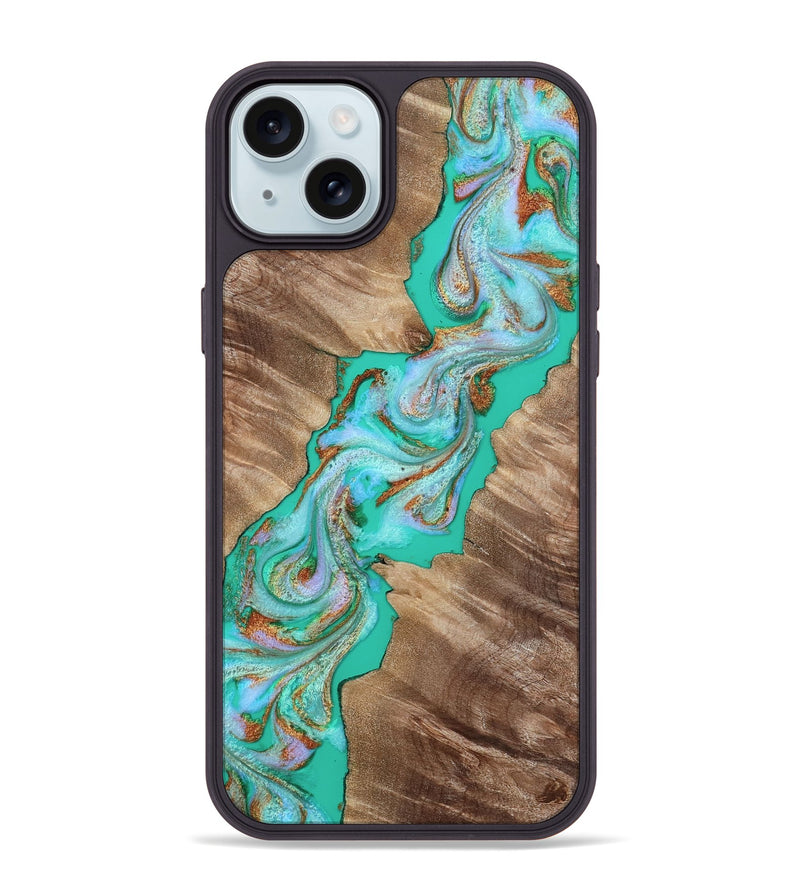 iPhone 15 Plus Wood Phone Case - Neriah (Green, 809939)