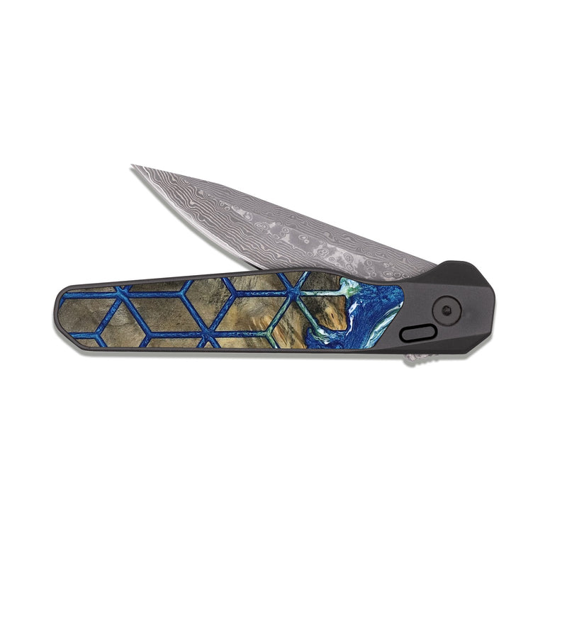 EDC Dark Damascus Wood Pocket Knife - Taylor (Pattern, 809947)