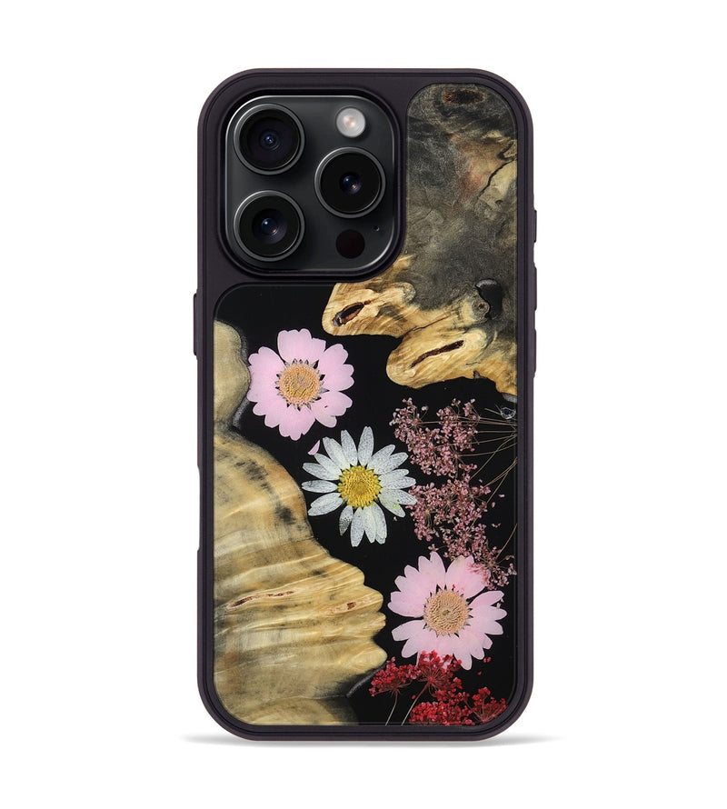 iPhone 16 Pro Wood Phone Case - Ruby (Bloom, 810061)