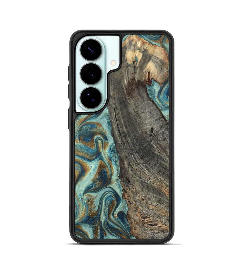 Galaxy S26 Wood Phone Case - Missy (Teal & Gold, 810125)