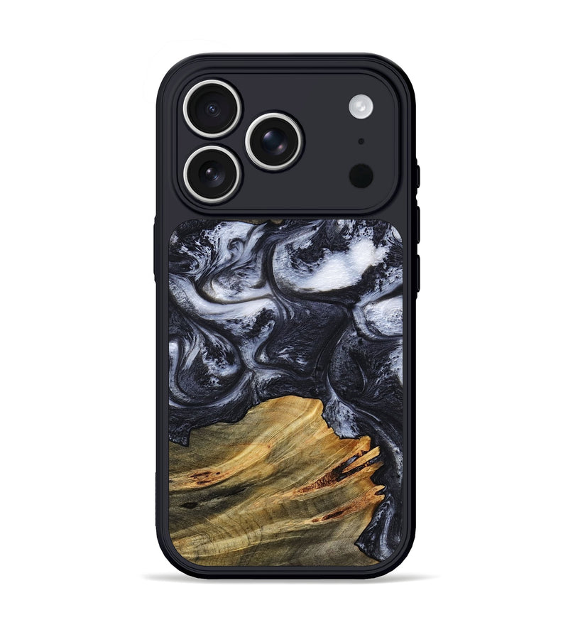 iPhone 17 Pro Wood Phone Case - Kate (Black & White, 810140)