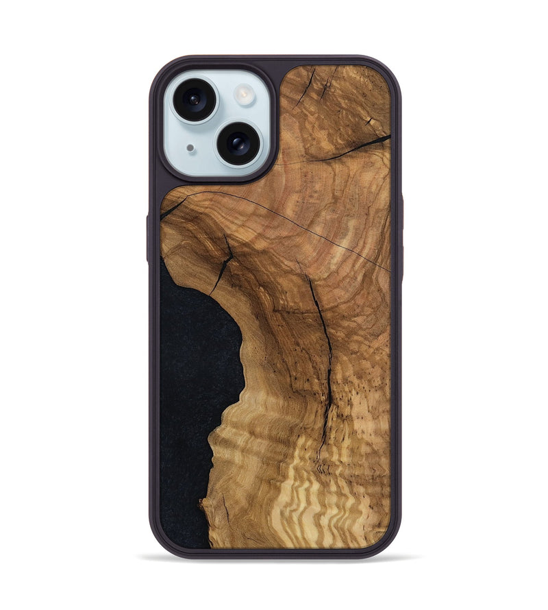 iPhone 15 Wood Phone Case - Dan (Wood Burl, 810145)