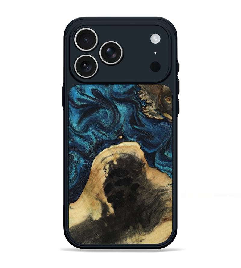 iPhone 17 Pro Max Wood Phone Case - Kwame (Blue, 810152)