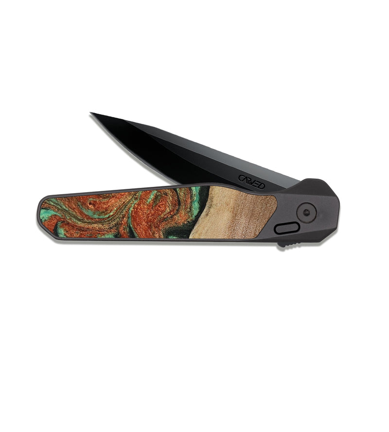 EDC Dark Slate Wood Pocket Knife - Danelle (Green, 810156)