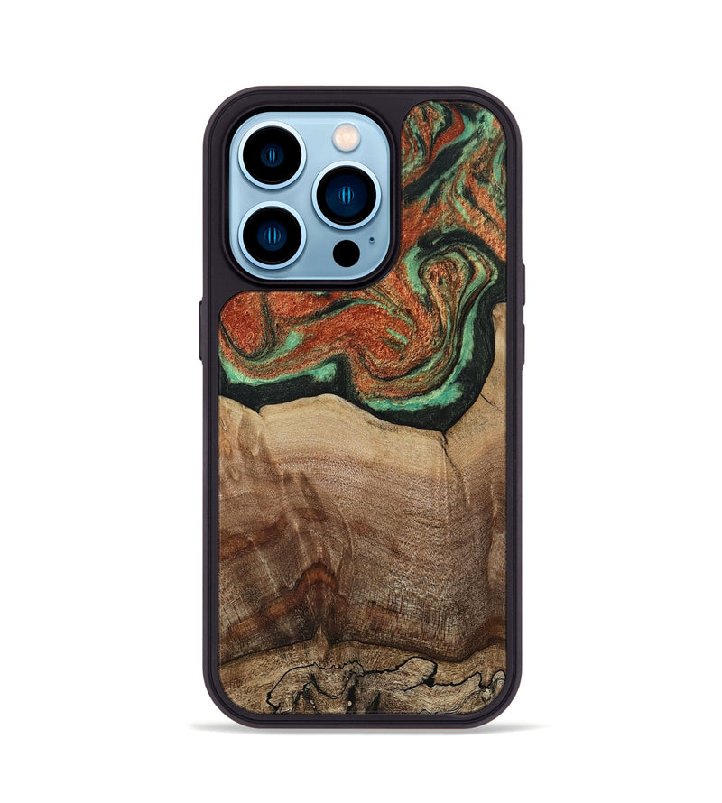 iPhone 14 Pro Wood Phone Case - Danelle (Green, 810156)