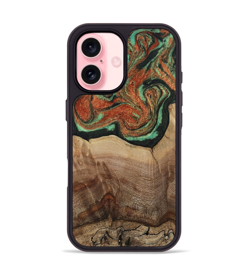 iPhone 16 Wood Phone Case - Danelle (Green, 810156)