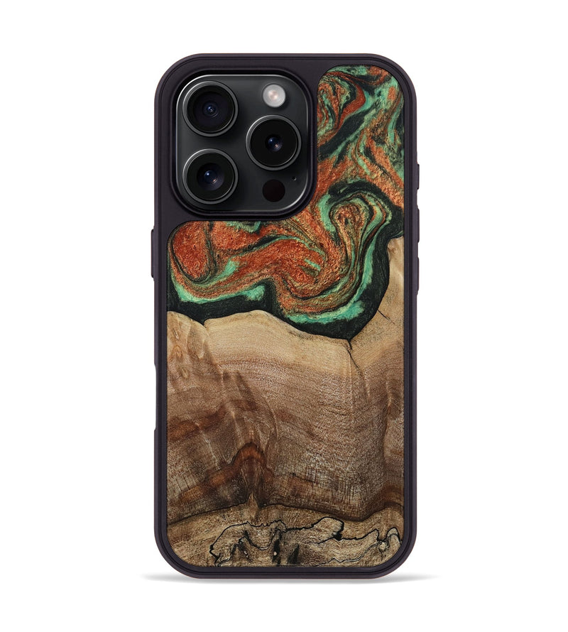 iPhone 16 Pro Wood Phone Case - Danelle (Green, 810156)