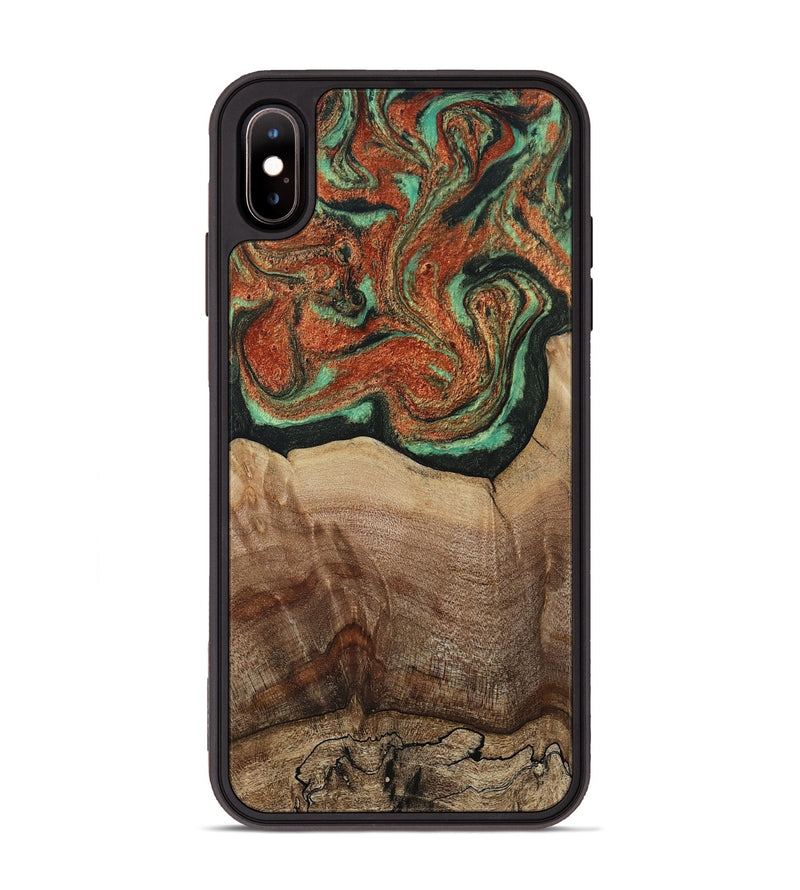 iPhone Xs Max Wood Phone Case - Danelle (Green, 810156)