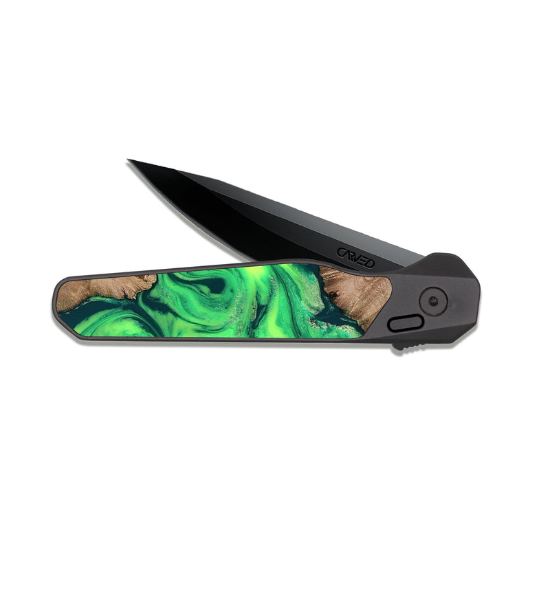 EDC Dark Slate Wood Pocket Knife - Bobbie (Green, 810161)