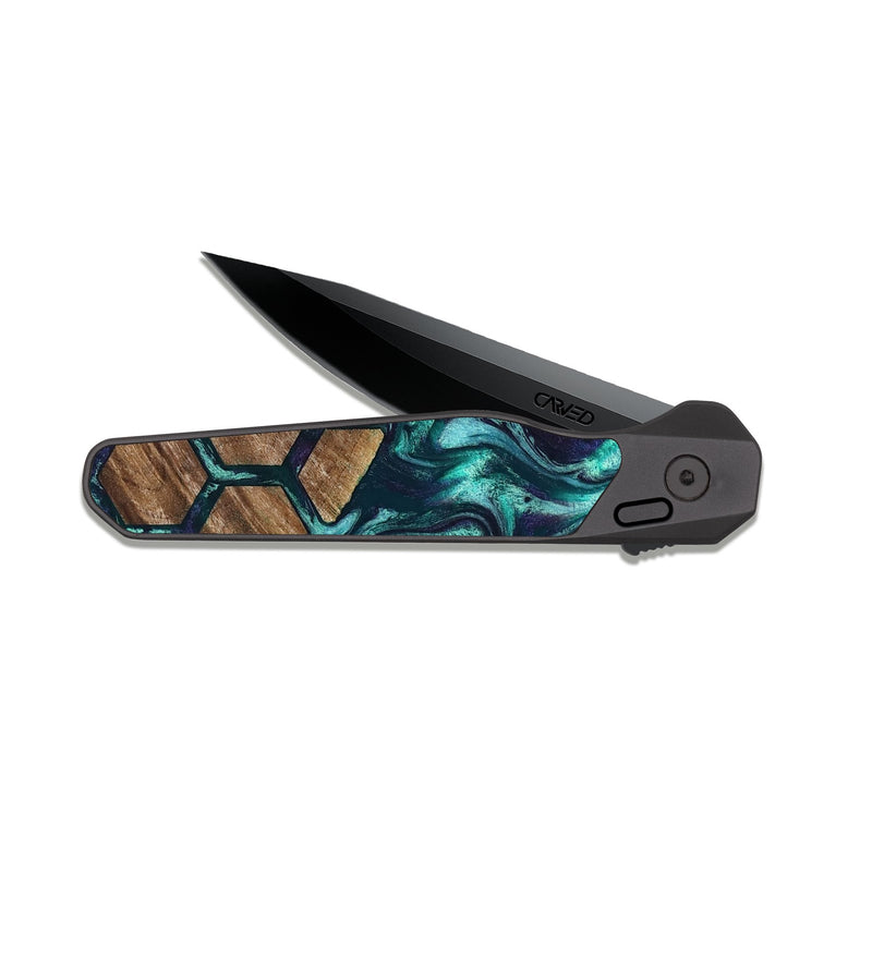 EDC Dark Slate Wood Pocket Knife - Adele (Pattern, 810249)