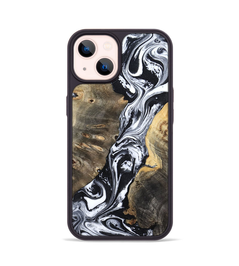 iPhone 14 Wood Phone Case - Sally (Black & White, 810311)