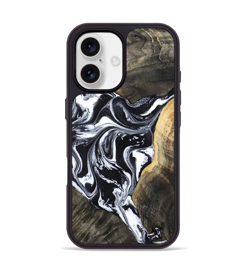 iPhone 17 Wood Phone Case - Mellisa (Black & White, 810312)
