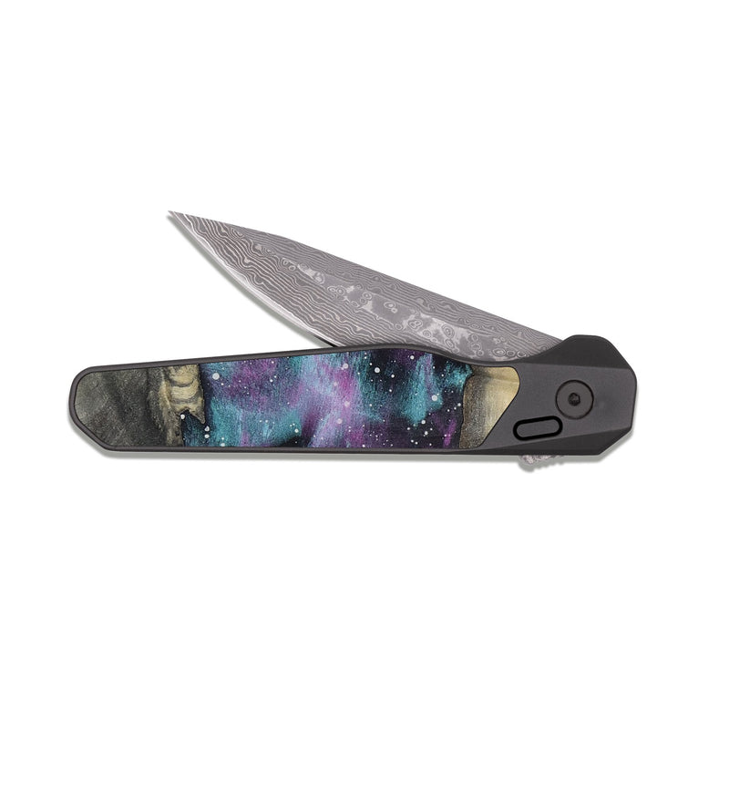 EDC Dark Damascus Wood Pocket Knife - Osiris (Cosmos, 810330)
