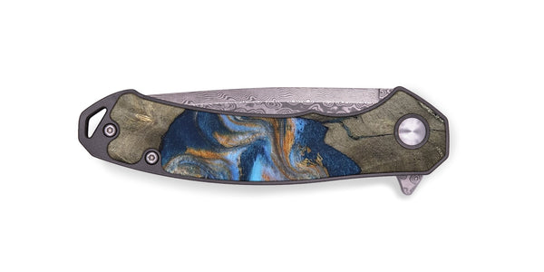 EDC Wood Pocket Knife - Leone (Teal & Gold, 810333)