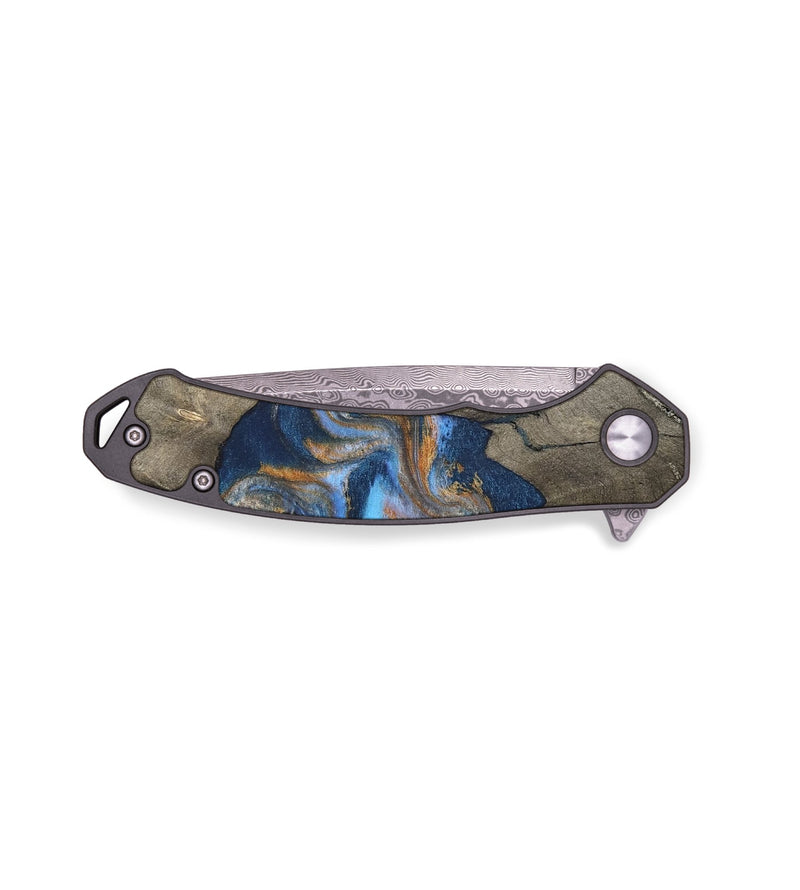 EDC Wood Pocket Knife - Leone (Teal & Gold, 810333)