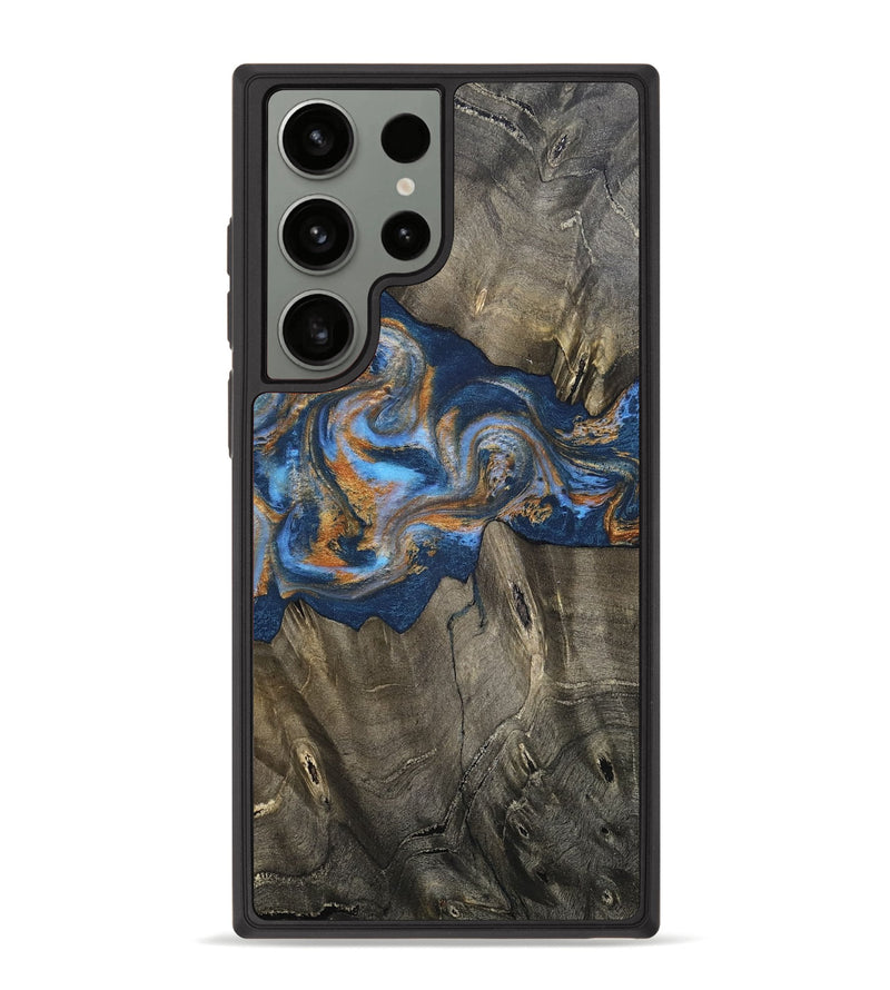 Galaxy S23 Ultra Wood Phone Case - Leone (Teal & Gold, 810333)