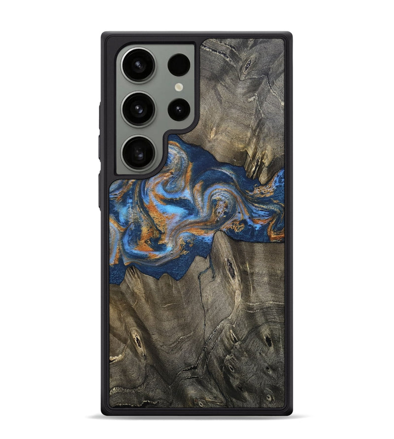 Galaxy S24 Ultra Wood Phone Case - Leone (Teal & Gold, 810333)