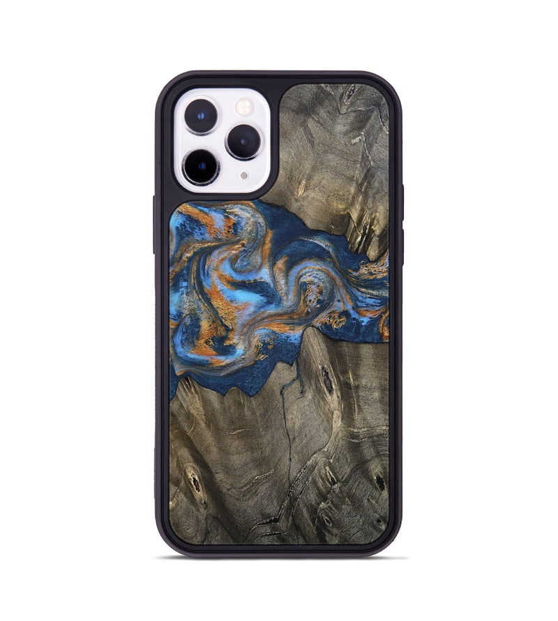 iPhone 11 Pro Wood Phone Case - Leone (Teal & Gold, 810333)