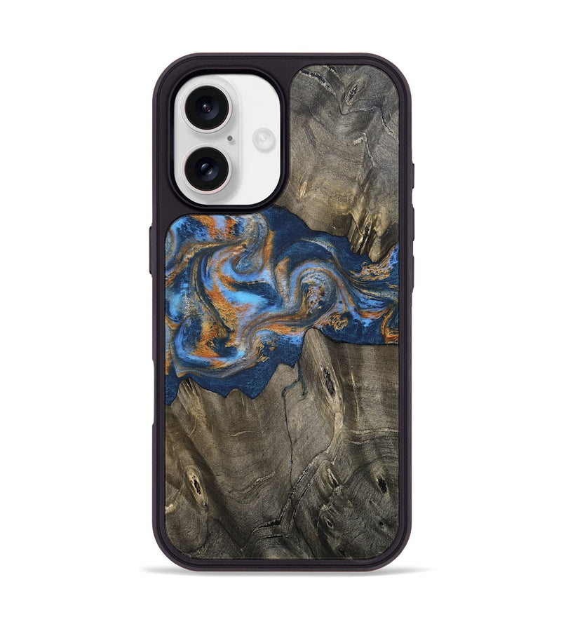 iPhone 17 Wood Phone Case - Leone (Teal & Gold, 810333)