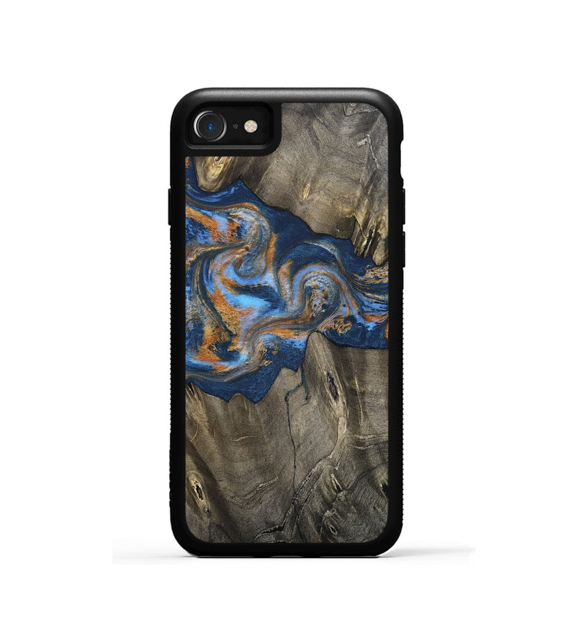 iPhone SE Wood Phone Case - Leone (Teal & Gold, 810333)