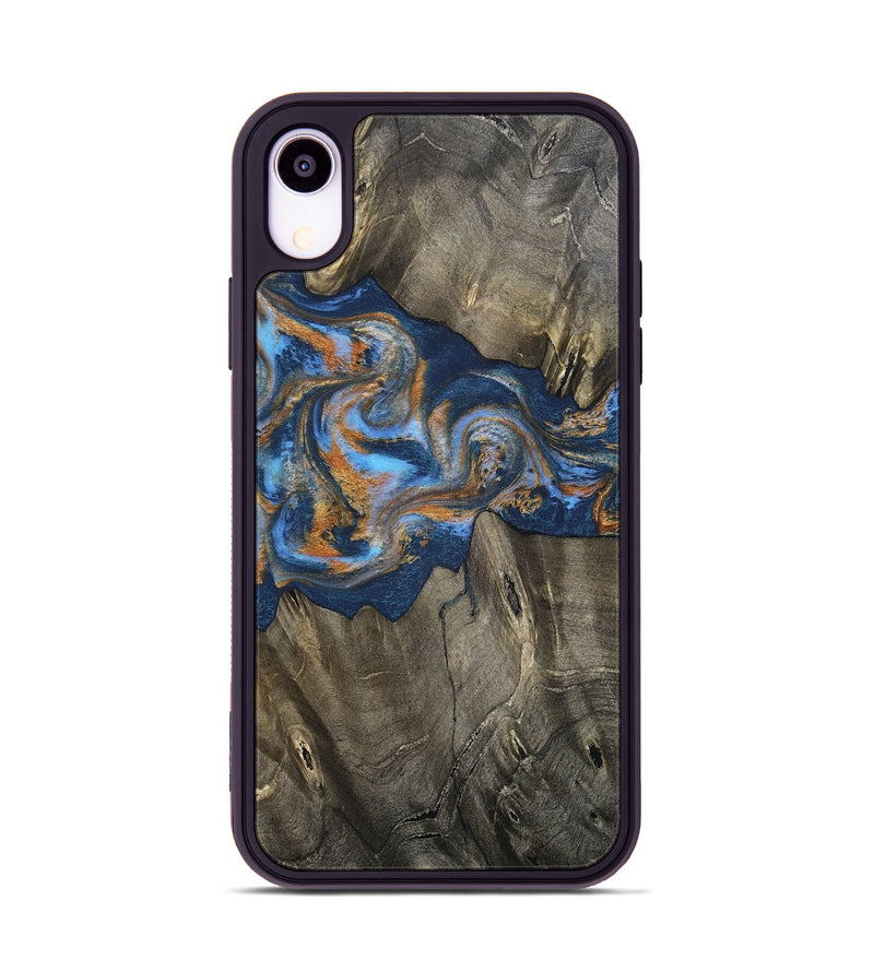 iPhone Xr Wood Phone Case - Leone (Teal & Gold, 810333)