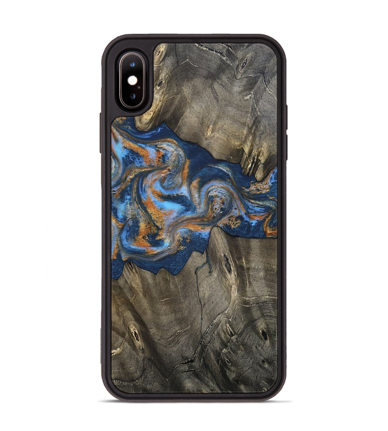 iPhone Xs Max Wood Phone Case - Leone (Teal & Gold, 810333)