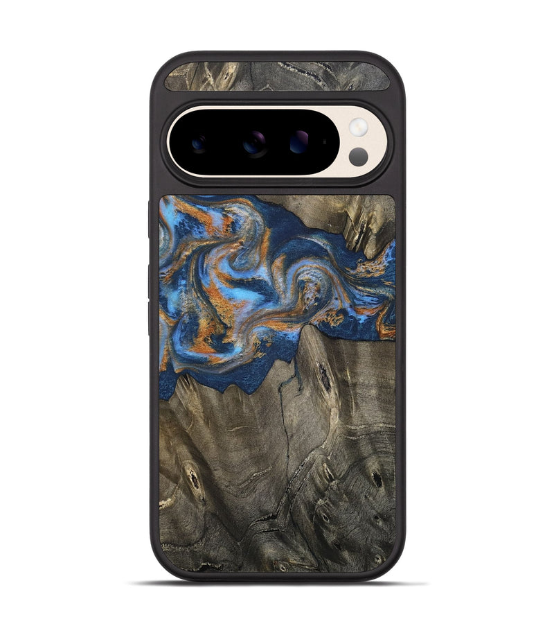 Pixel 10 Wood Phone Case - Leone (Teal & Gold, 810333)