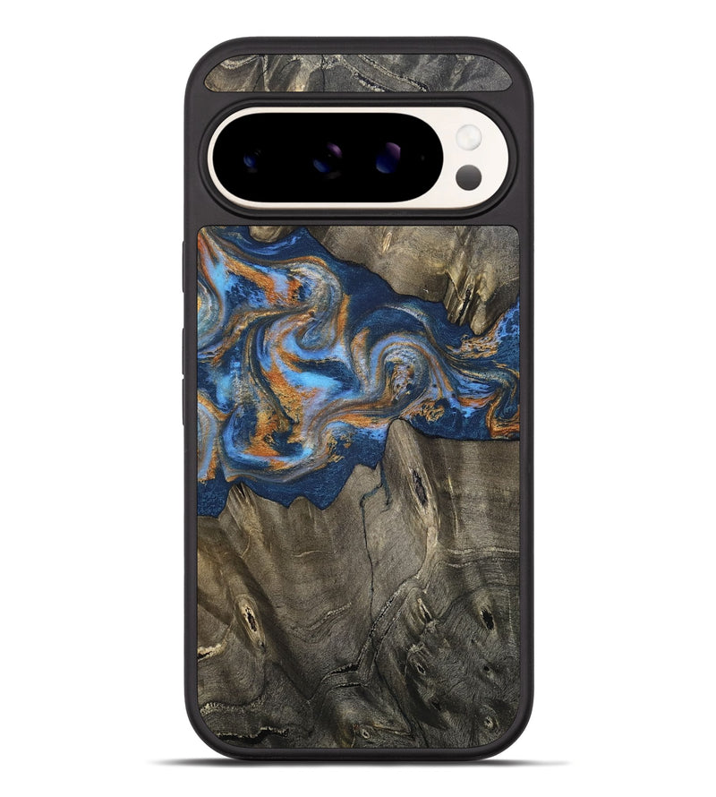 Pixel 10 Pro XL Wood Phone Case - Leone (Teal & Gold, 810333)