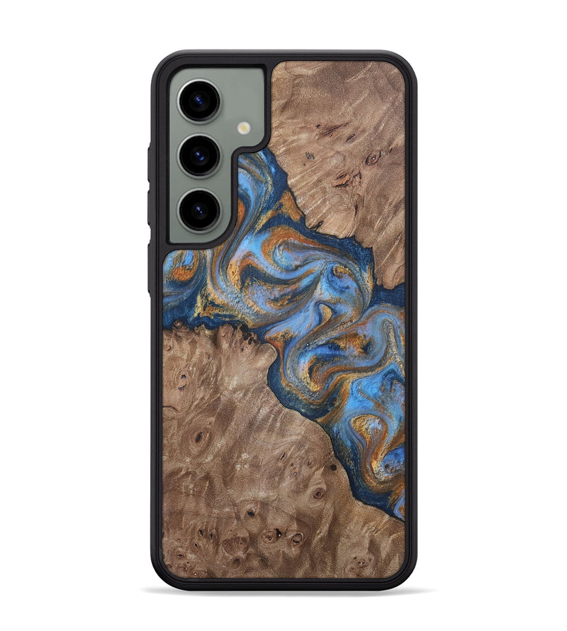 Galaxy S24 Plus Wood Phone Case - Antone (Teal & Gold, 810334)